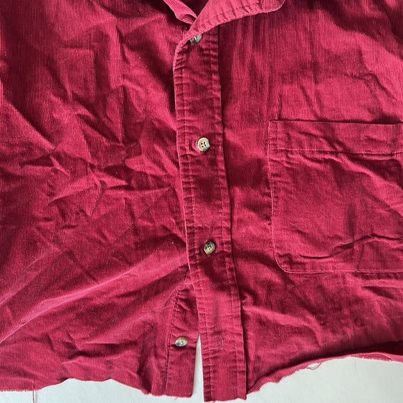 St Johns Bay Large Cotton Corduroy Shirt - Cutoff Crop - Picture 3 of 3
